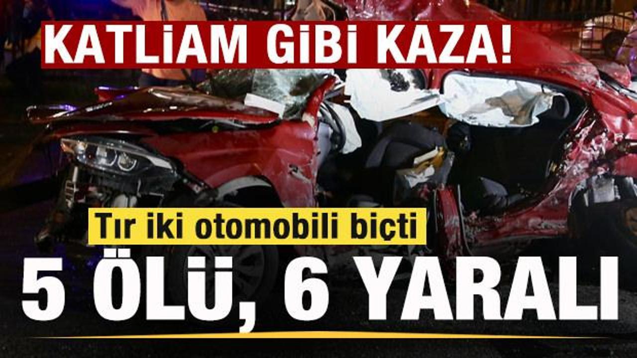Giresun’da tır ile iki otomobilin karıştığı trafik kazasının yaşandığı yol bölgesi