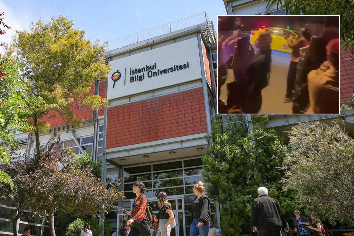 İstanbul Bilgi Üniversitesi hakkında alınan karar sonrası kampüs çevresinde bulunan öğrenciler