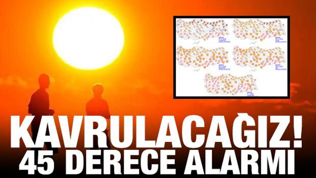 Sıcak hava altında güneşli bir günde termometre ve şehir manzarası