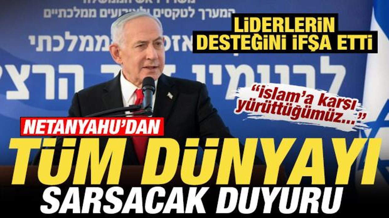 İsrail Başbakanı Binyamin Netanyahu’nun resmi bir törende konuşma yaptığı an
