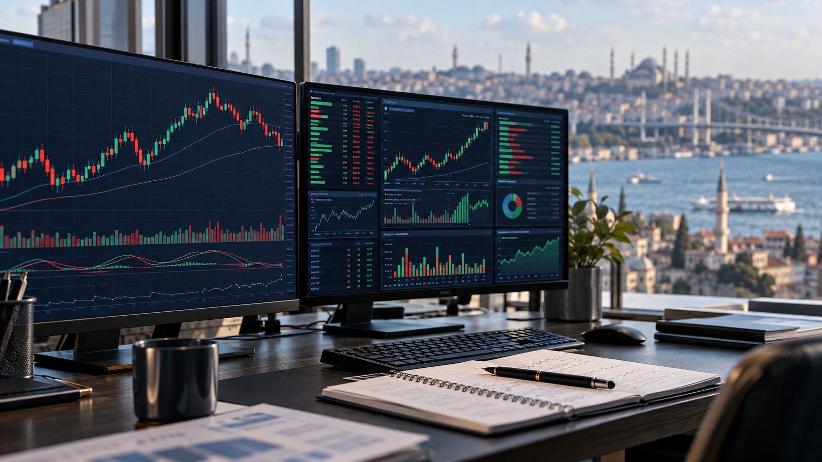 Borsa İstanbul verilerini ve piyasa hareketlerini gösteren finans ekranı